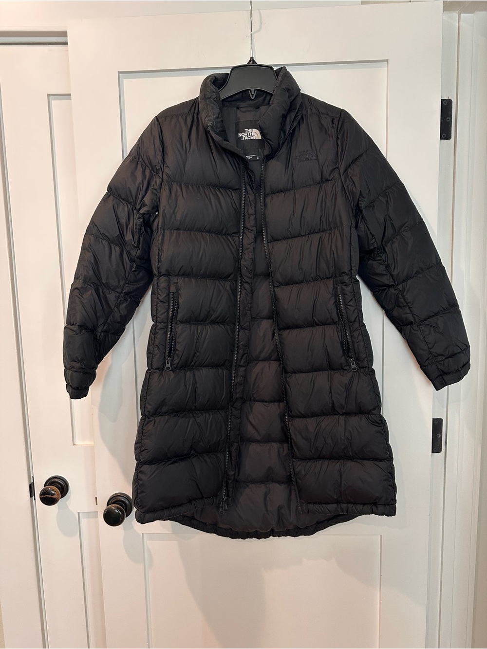 The North Face Women's Black Long Quilted Down Puffer Coat